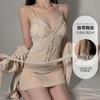 Women's Plus Size Velvet Padded Cami Sleep Dress with Robe for Fall Winter