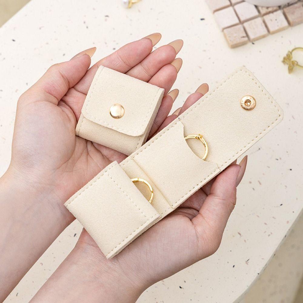 Mini Velvet Jewelry Display Bag Flip Cover Storage Case Foldable Necklace Ring Packing Bag  Travel