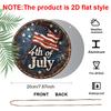 2D Flat, 1pc Round Aluminum Sign, 4th of July Vintage US Flag Design, Patriotic American Independence Day Metal Wall Art, Perfect for Home, Garage