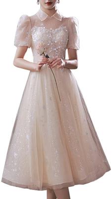 JINZUOMA Long Midi Party Evening Concert Elegant Tulle Dress with Princess Perfect for Wedding Graduations Size Women's Dress, Dress, Dress, Dress,