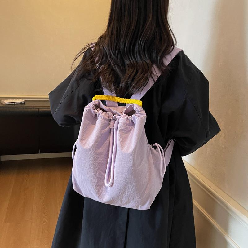 Drawstring Backpack Female Large Capacity Leisure Student Class School Bag Mountaineering Bag Travel Backpack