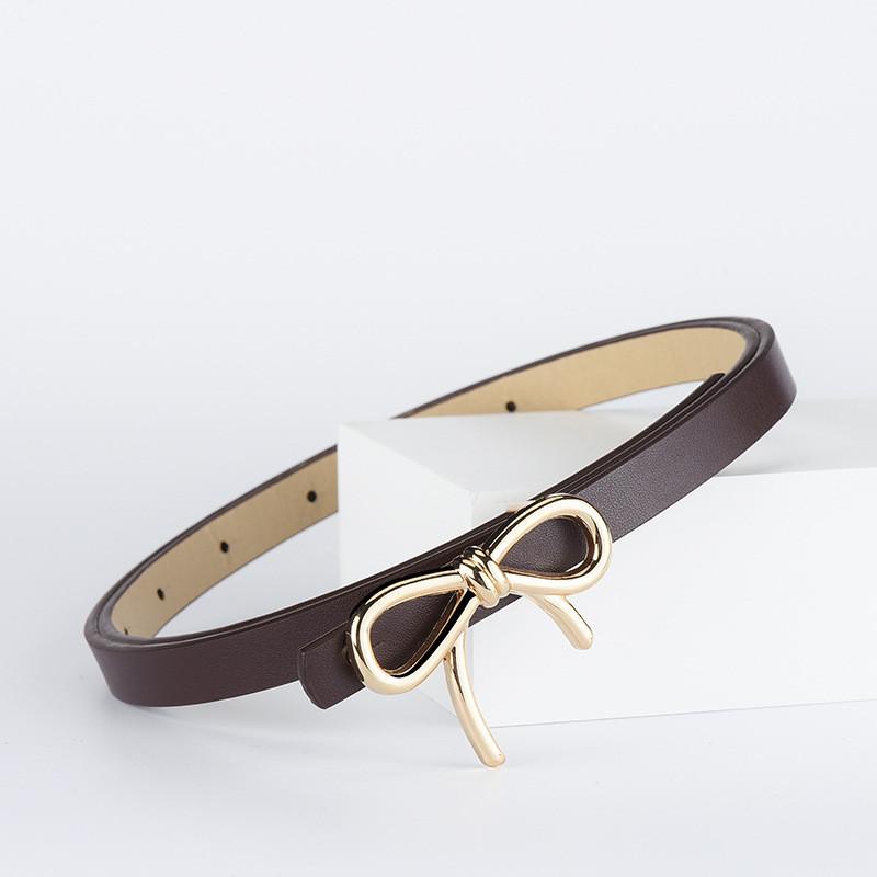 Leather Chic Pu Bowknot Slim Waist Belt For Versatile Fashionable Outfit Coordination