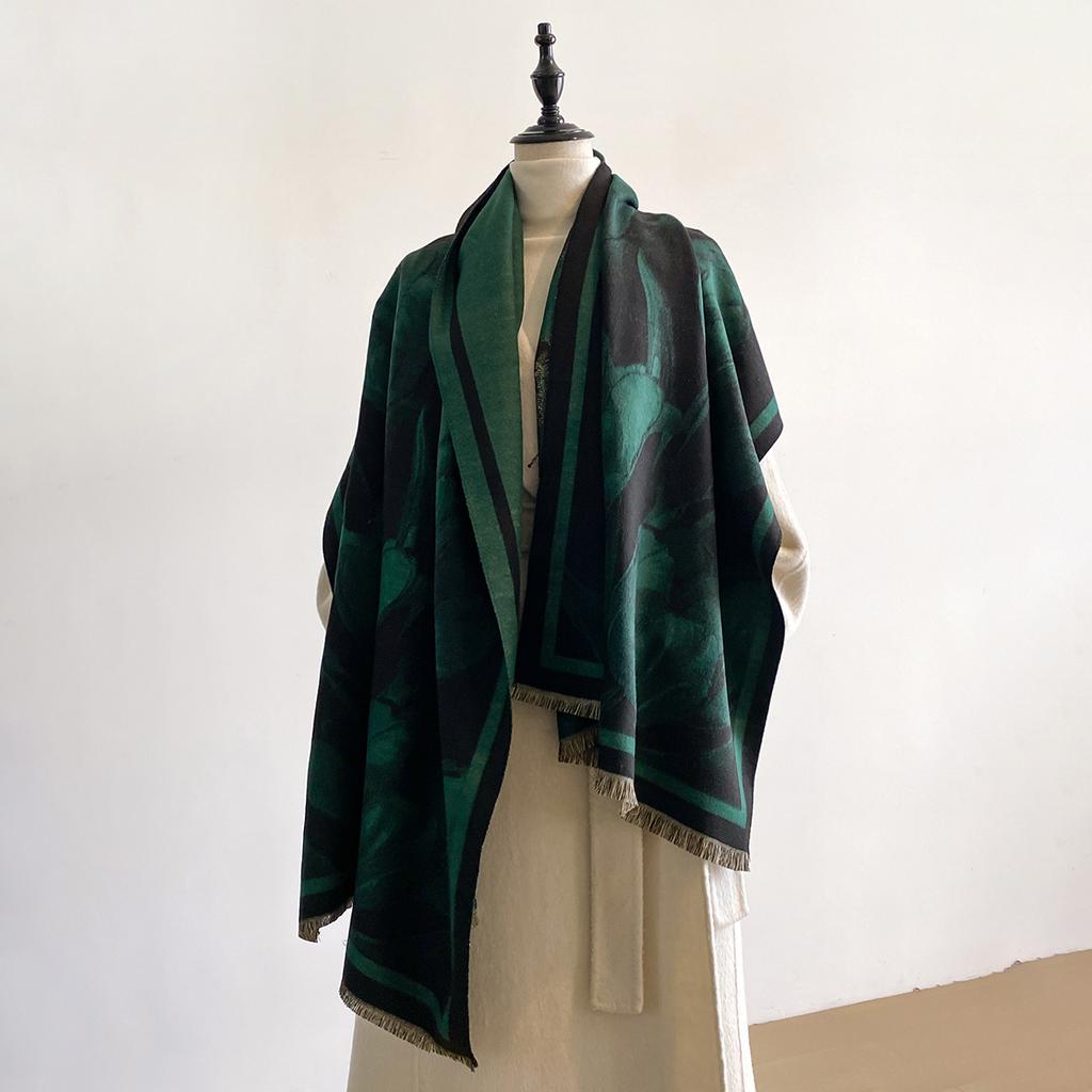 Luxury Winter Thicken Wrap Shawl Women's Imitation Cashmere Jacquard Scarf High Quality Two-Sided Pashmi Ladies Brand New Design for Daily Use