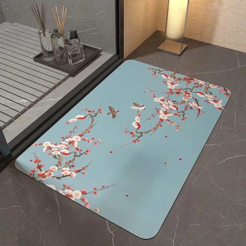 

Мягкий коврик из китайской диатомовой грязи, водопоглощающий коврик для ног, нескользящий коврик для ванной комнаты, двери дома, быстросохнущий коврик 40*60cm