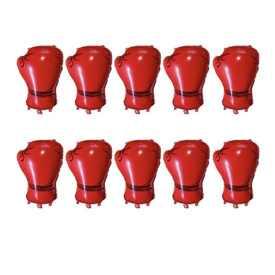 10 Pcs Boxing Gloves Balloons Inflatable Aluminum Foil Boxing Glove Balloons Sports Theme Party Decor for Birthday Wrestling Events