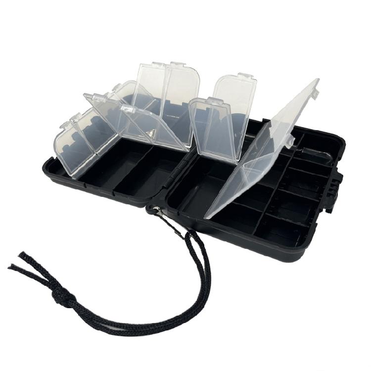 2Pcs Tackle Box with Dividers Fishing Tackle Storage Box Visible Foldable Case Double Side Hooks Storage Container Case