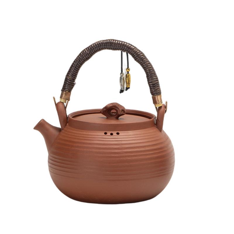 2025 Full Tabletop Tea Set: Red Clay Stove, Sand Kettle, Side-Handle Pot for Indoor/Outdoor Brewing