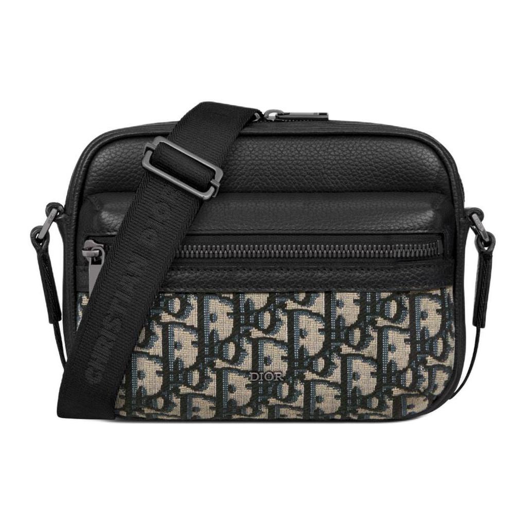 Dior Borsa a tracolla Rider 2.0 regolabile con chiusura a zip in tela jacquard obliqua e pelle di vitello martellata, formato mini 2ESWS034YKS-H27E