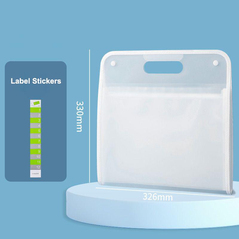 13 Pocket File Folders Portable A4 Letter Size Accordian Document Organizer Handheld Bag For Classroom Office Home Storage