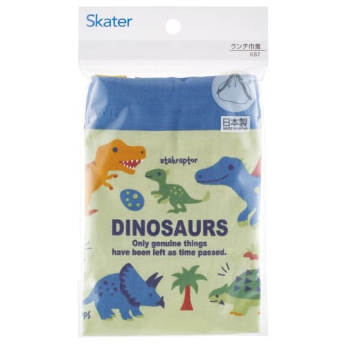 Skater Children's Lunch Box Drawstring Bag Dinosaur Dinosaur Picture Made in Japan KB7-A