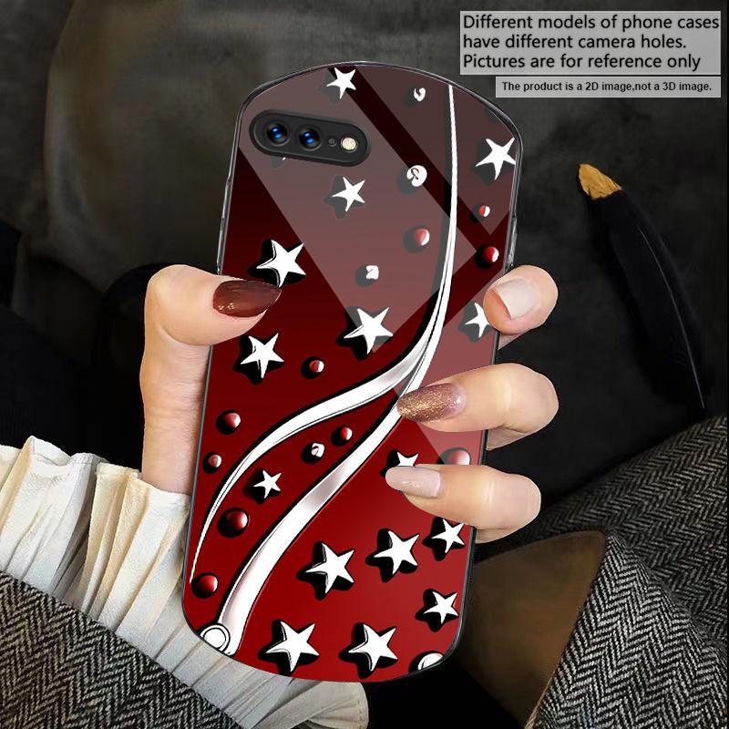 Deep Night with Stars For iPhone 17 16 15 14 Pro 13 Plus 12 mini 11 Pro Max XR X S 7 8 Elliptical Tempered Glass Phone Case