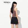 MO&Co. Women's Studded Letter Distressed Slim Fit Tank Top