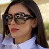 Oversized Square Gradient Sun Glasses Women Luxury Brand UV400 Protection Fashion Large Frame Sunglasses