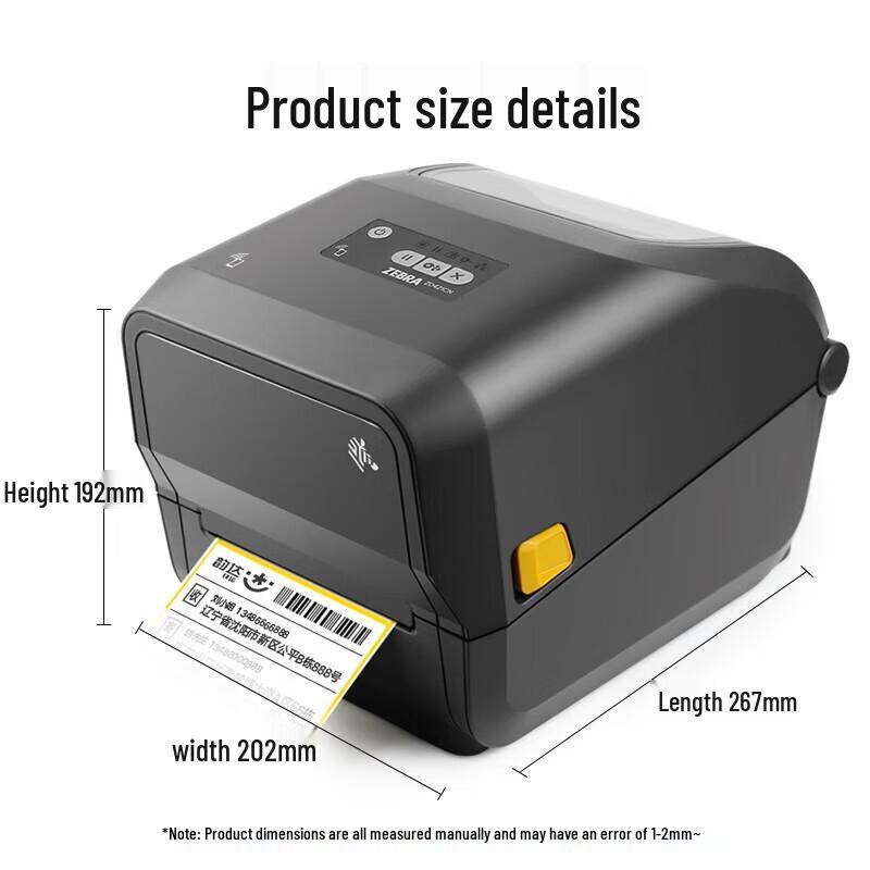 

Zebra ZD421T Thermal Transfer Label Printer CN plug (adapter included)