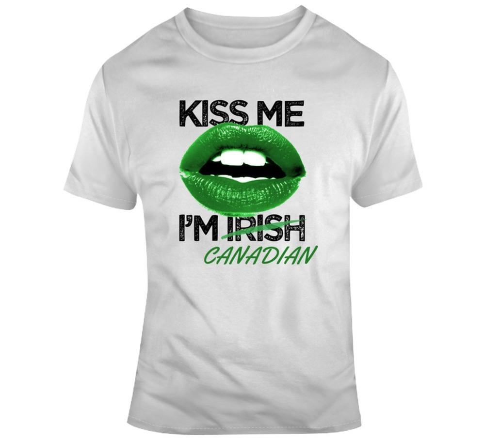 

Kiss Me I#039;m Canadian Tee Funny St Patrick#039;s Day T Shirt Unisex T-Shirt S