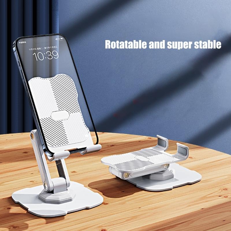 Cellphone Dock Foldable Tabletop Phone Support Cradle Holder Angle Height Adjustable Phone Tablet Stand Rotating Bracket