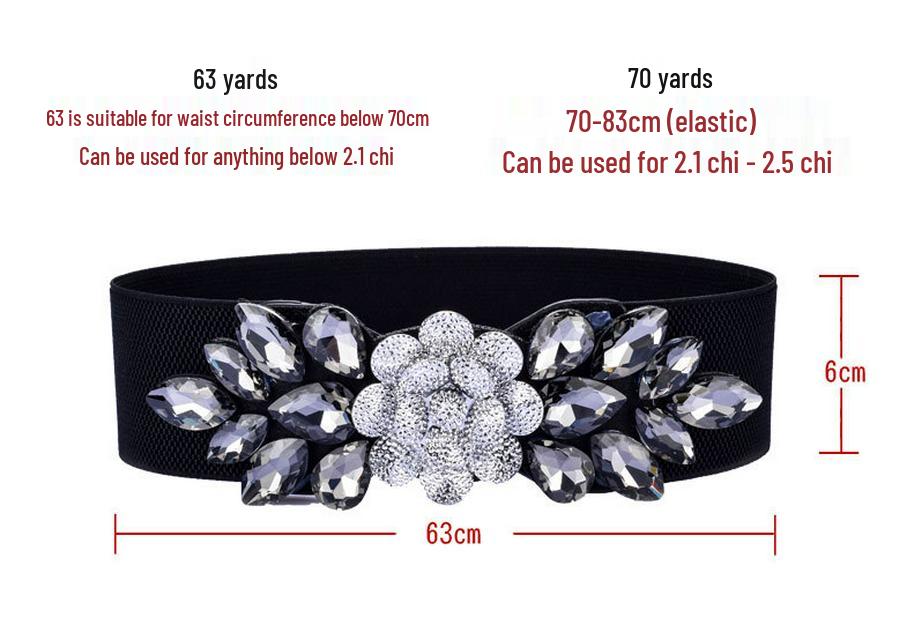 Women's Elastic Waistband Corset with Decorative Glass Drill