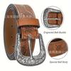 Men's and Women's Retro Embossed Belt Tangcao Pin Buckle with Suit Jeans Belt