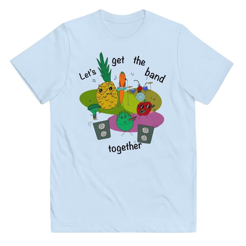 Youth jersey music instruments let’s get the band together fruit vegetables t-shirt 120