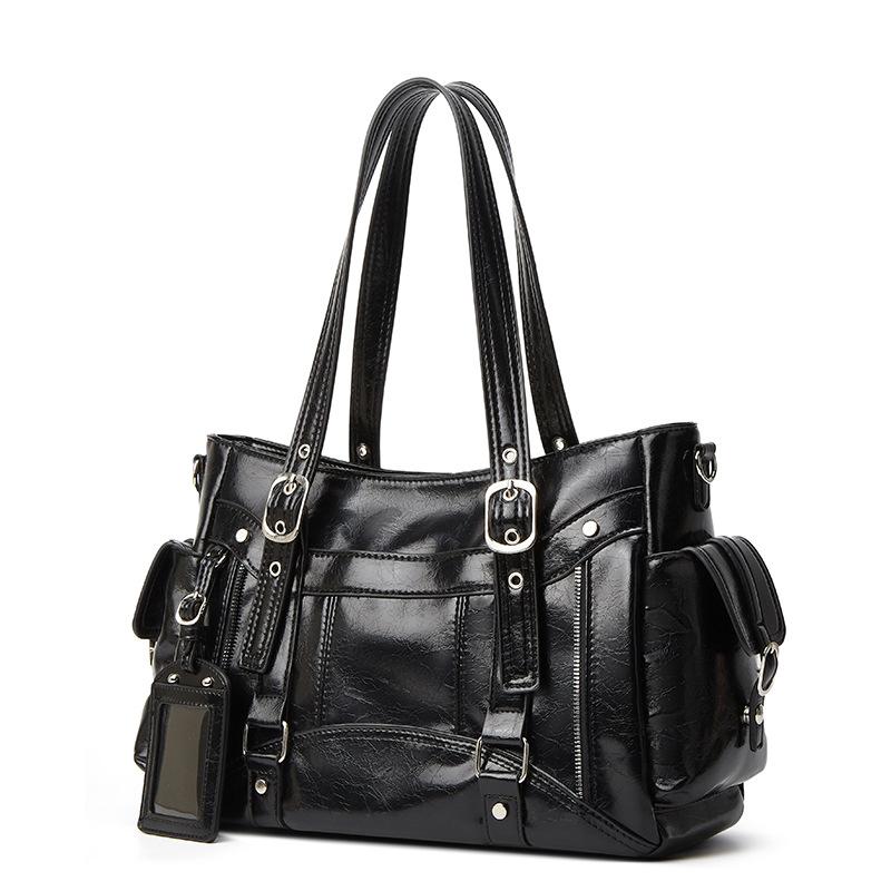 New Niche Design Trendy Retro Spice Girl Large Capacity Tote Bag Single Shoulder Oblique Span Locomotive Bag Women