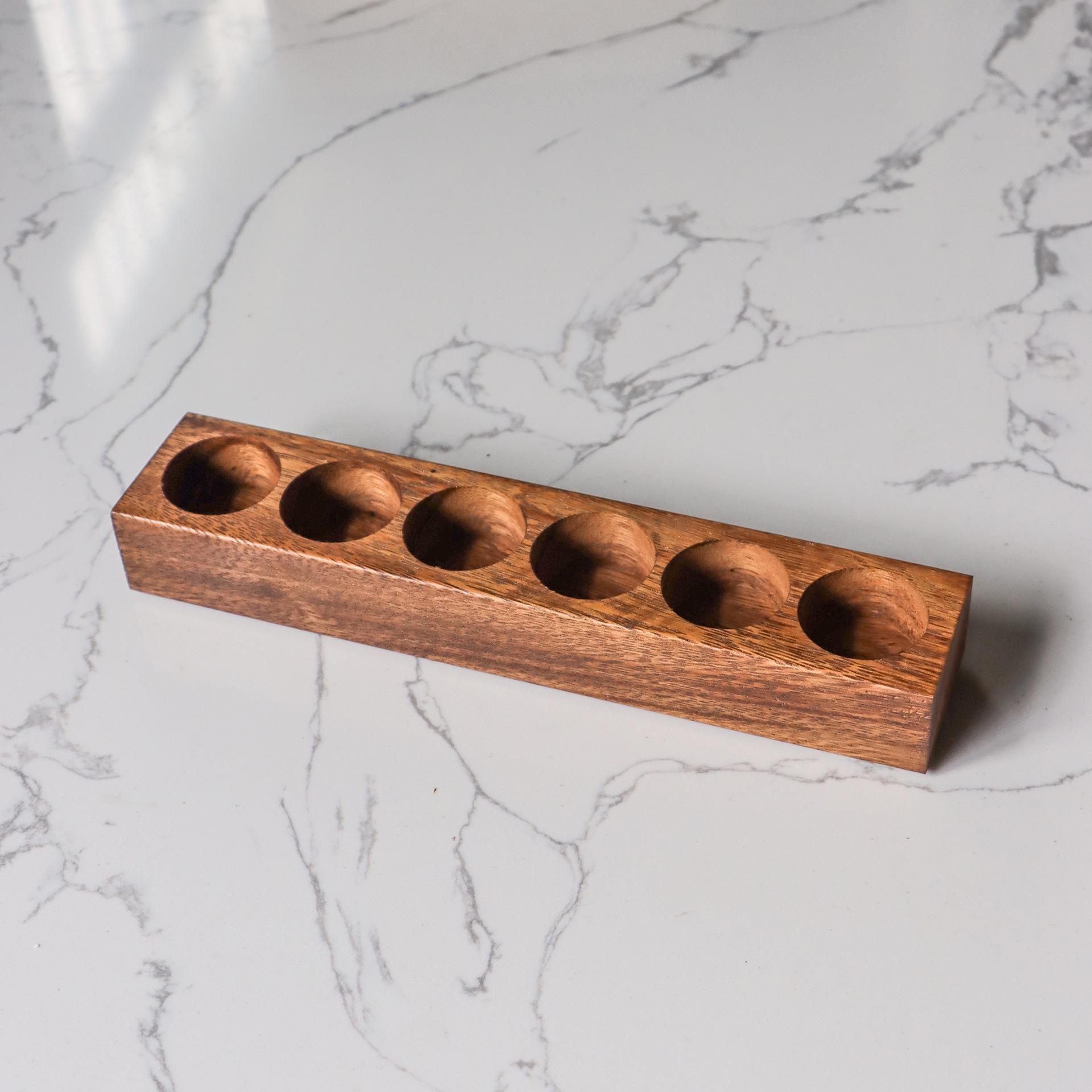 Walnut Coffee Bean Display Tube Set for Bar Counter Decor