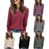 Women's V-neck Knitted Top Casual Sweater