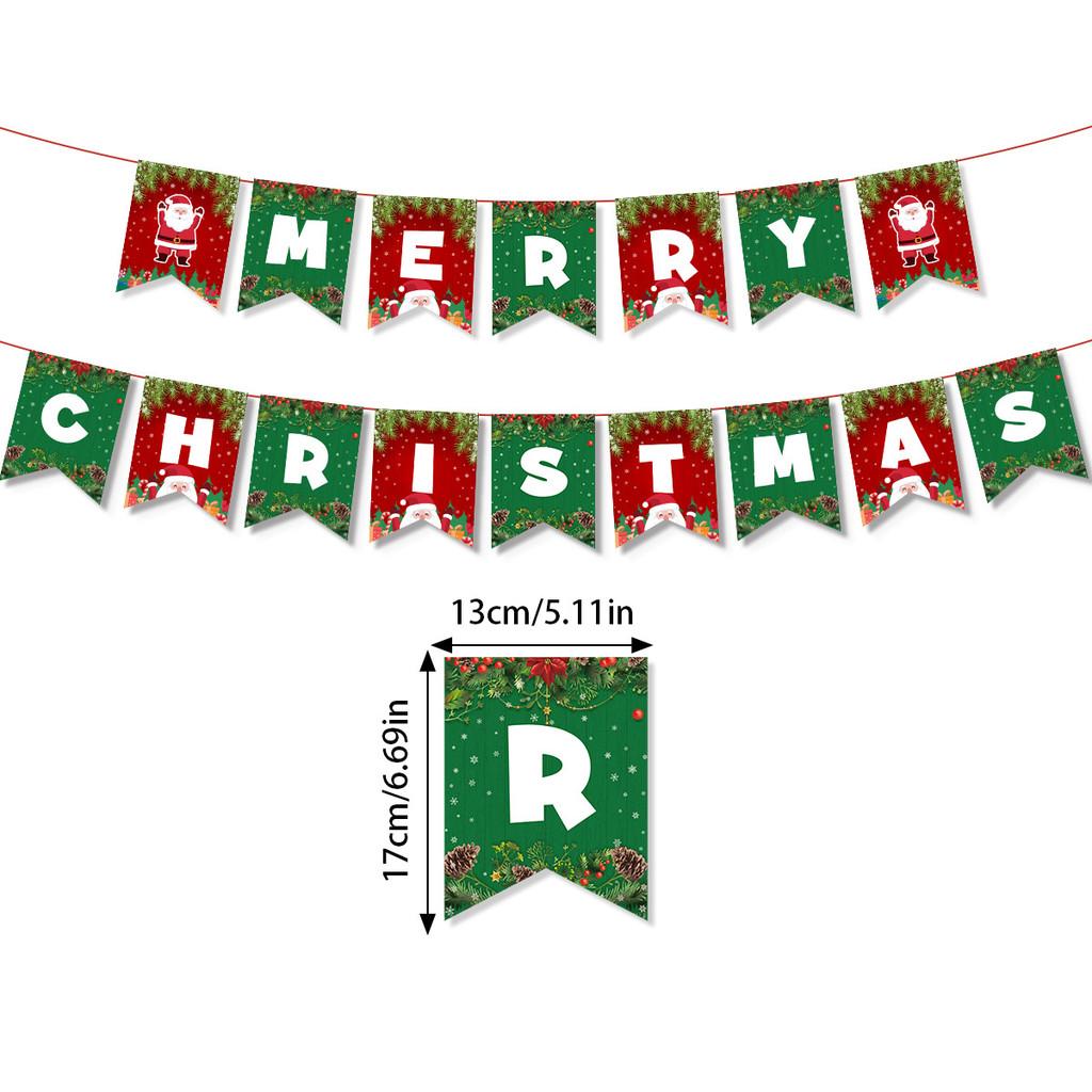 Christmas Theme Letter Snowman Sock Pattern Paper Banner Props Decoration