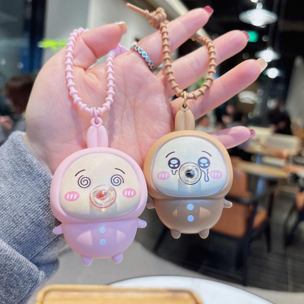 Chiikawa Bubble Blowing Keychain - Funny Cartoon Doll Charm for Bags & Phones