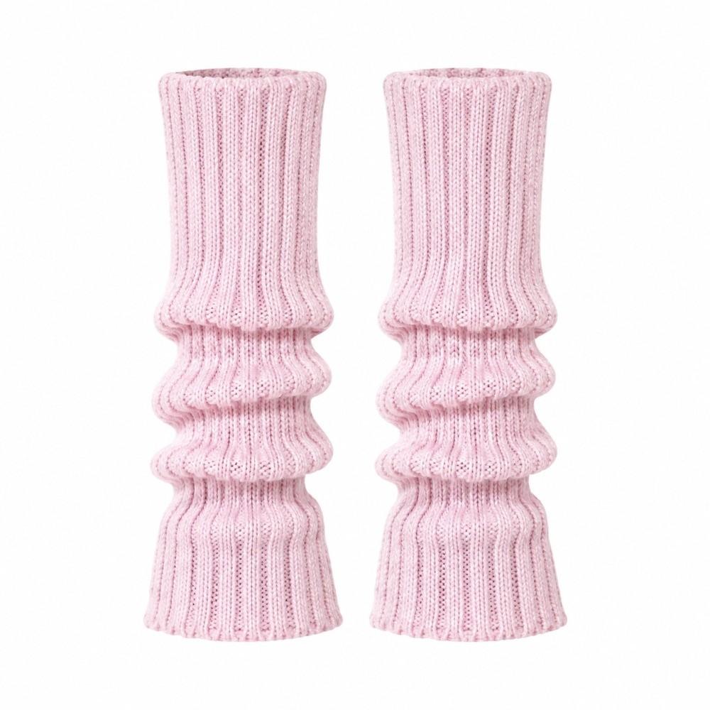 1 Pair Keep Warm Ribbed Leg Warmers Windproof Boot Cuffs Cute Knitted Foot Cover  Kids Girls