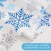Christmas Blue Silver Snowflake Linen Table Runner Party Decor Winter Holiday Kitchen Dining Table Runner Christmas Decorations