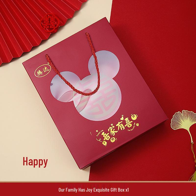 Красный свадебный гребень и набор подушек: Подарочная коробка для приданого невесты с зеркалом