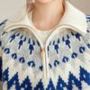 Srcr Women's Thickened Pure Wool Fair Isle Jacquard Sweater