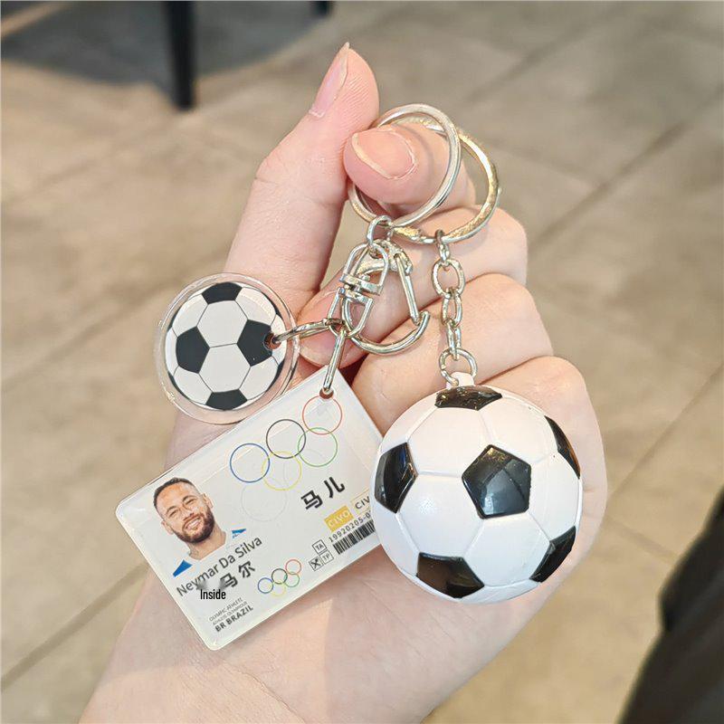 CR7 Messi Neymar Mbappé WM Schlüsselanhänger & Kartenanhänger zur Rucksackdekoration white