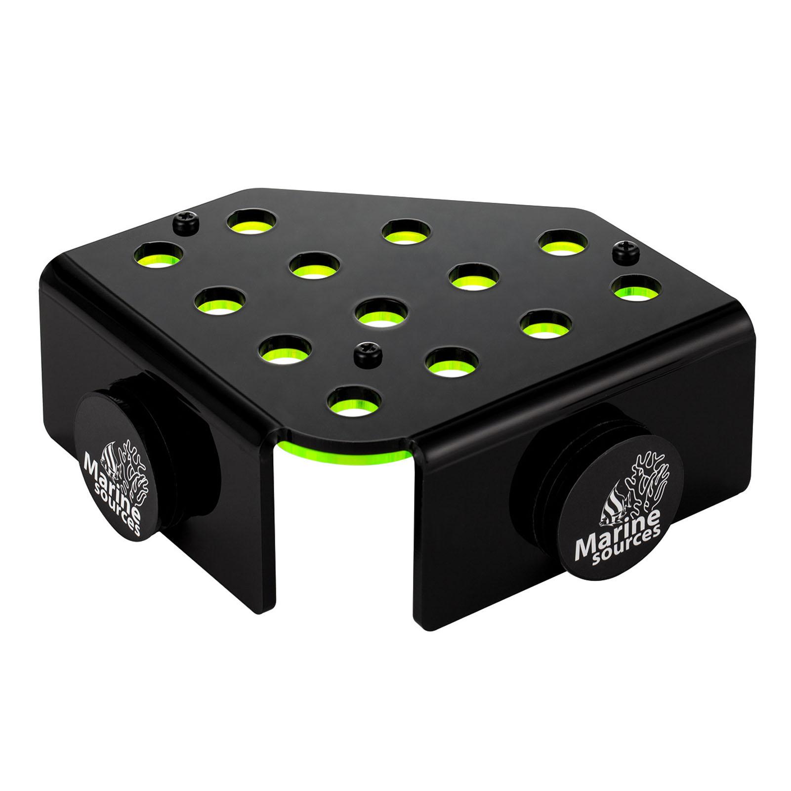 Fluorescent Green Coral Frag Holder 13 Holes Double Layers Acrylic Coral Frag Rack with Magnetic Suction for Fish
