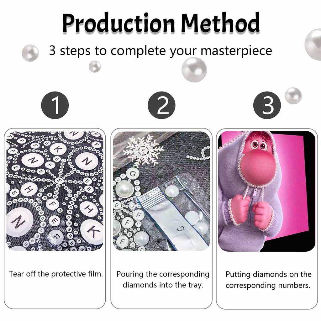 Disney Inside Out Pearl Art Kit Gaga Creative Pearl-Style Art Painting 5D DIY Pearl Embroidery Mosaic Cross-Stitch Kit for Home Decor
