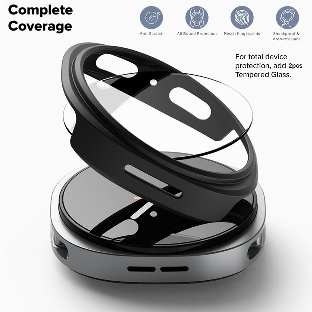 Glass+PC Watch Case For Samsung Galaxy Watch 8 40mm 44mm 8 Classic 46mm Hollow Hard Protective For Galaxy Classic 8 Accessories
