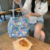 Retro Floral Women's Canvas Shoulder Bag High Capacity Girls Student Book Tote Handbag Cute Flower Female Reusable Shopping Bags
