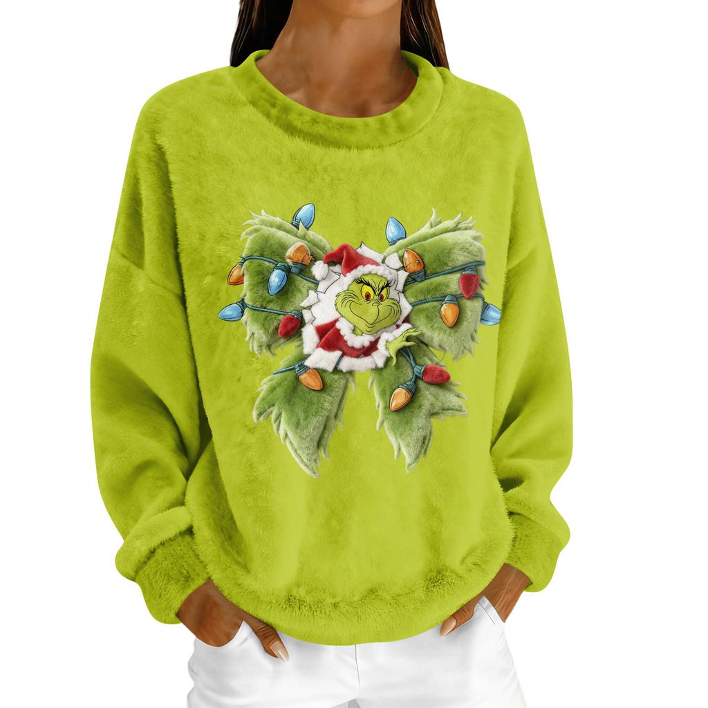 Damen Fleece-Hoodie Langarm Rundhals Lässig Bequem Locker geschnitten Leicht Damen-Hoodie