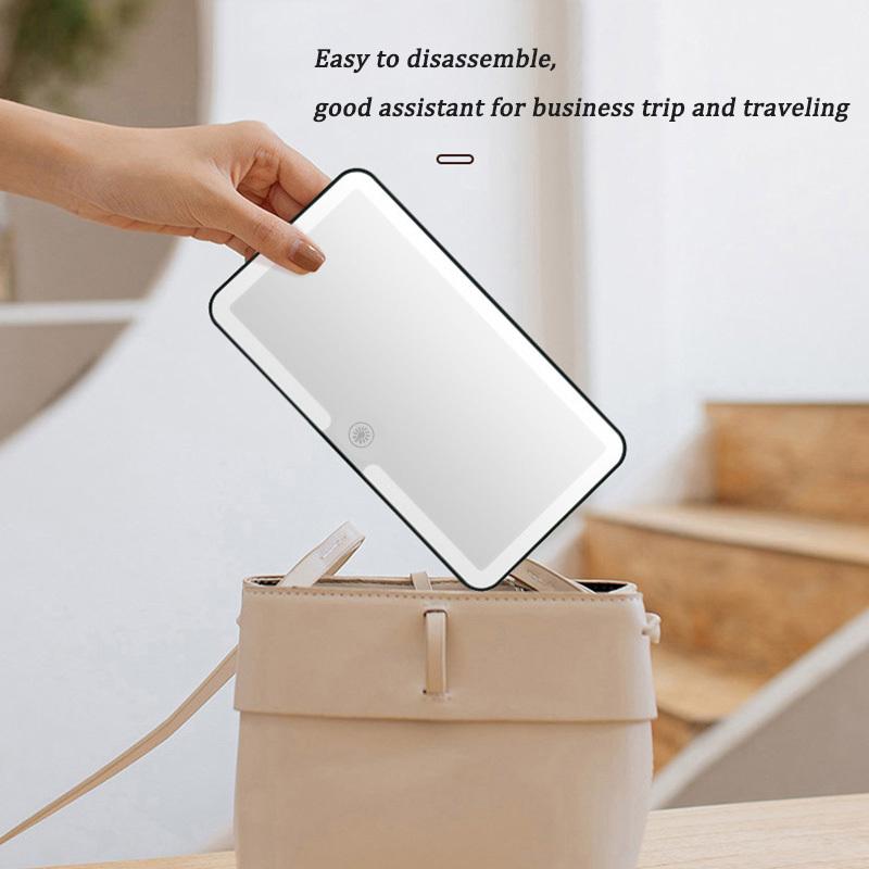 LED Detachable Car Vanity Mirror with Light - Convenient Passenger Side Interior Vanity Mirror, Car Mirror Hanging Accessory