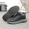 Spring and summer men's leather surface windproof and cold-resistant cotton shoes piled and thickened warm high-top men's shoes trendy