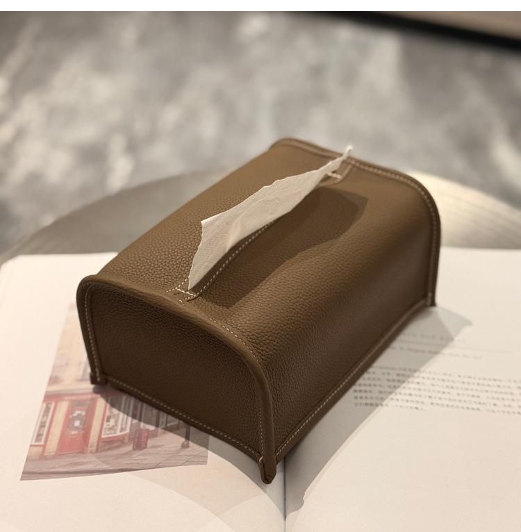Luxury Genuine Leather Tissue Box Holder