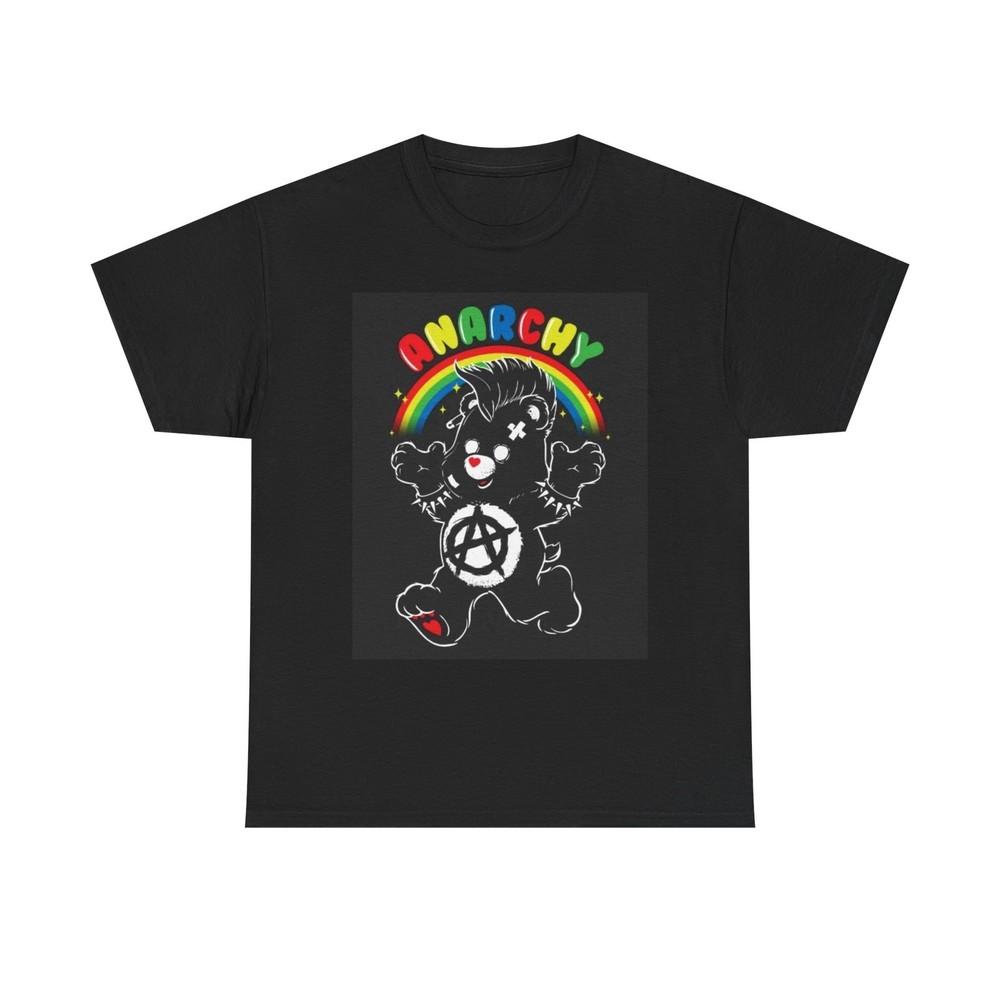 Anarchy Bear Funny Graphic T Shirt Unisex Heavy Cotton Tee