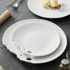 Western Food Steak Plate Restaurant Ceramic Tableware Creative Hotel Cold Dish Pan White Artistic Conception Shallowdish