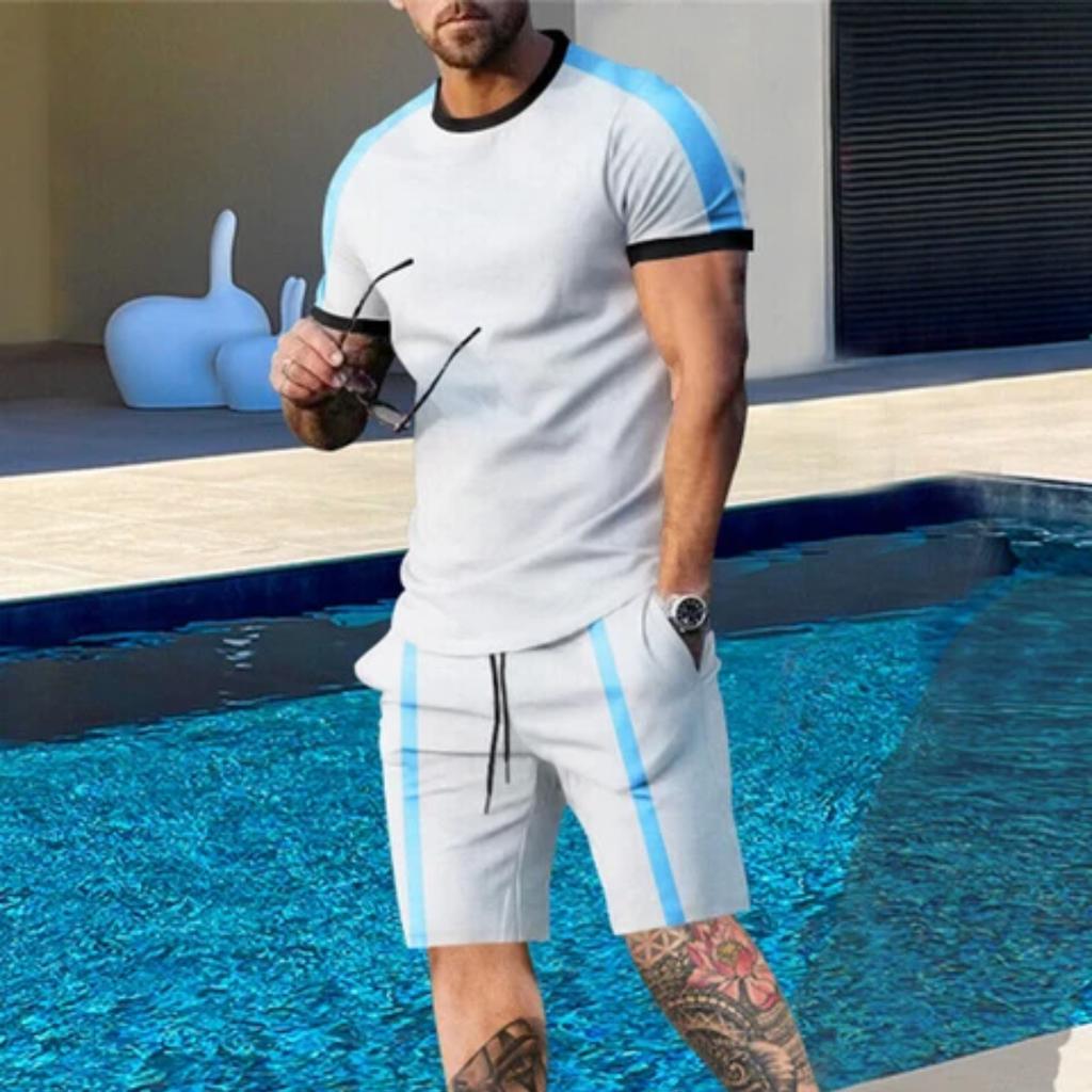 Hawaïs Heren T-shirt Casual Pak Zomer Korte Mouw Korte Broek Een Set Straatkleding Strandbroek Met Een Top Simpel Pak Voor Mannen
