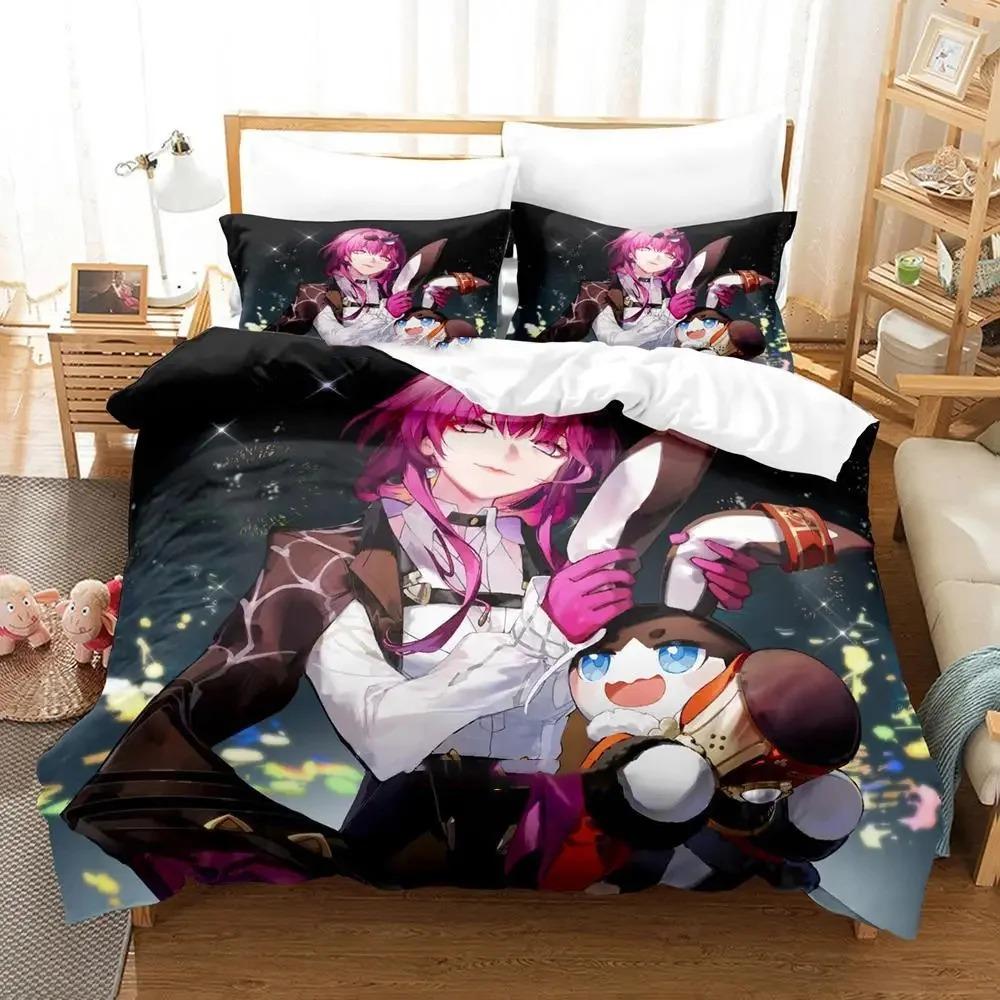 Anime Honkai Star Rail Bedding Set Duvet Cover Bed Set Quilt Cover Pillowcase Comforter King Queen Size Boys Adult Bedding Set