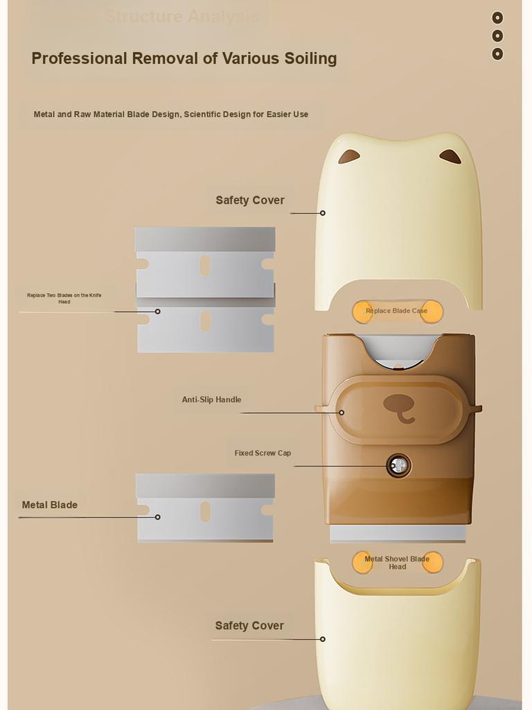 3 pcs Kitchen Scoop Scraper - Convenient Small Scoop Cleaning Gadget Multi-functional Cleaning Tool for Stain Removal and Glue