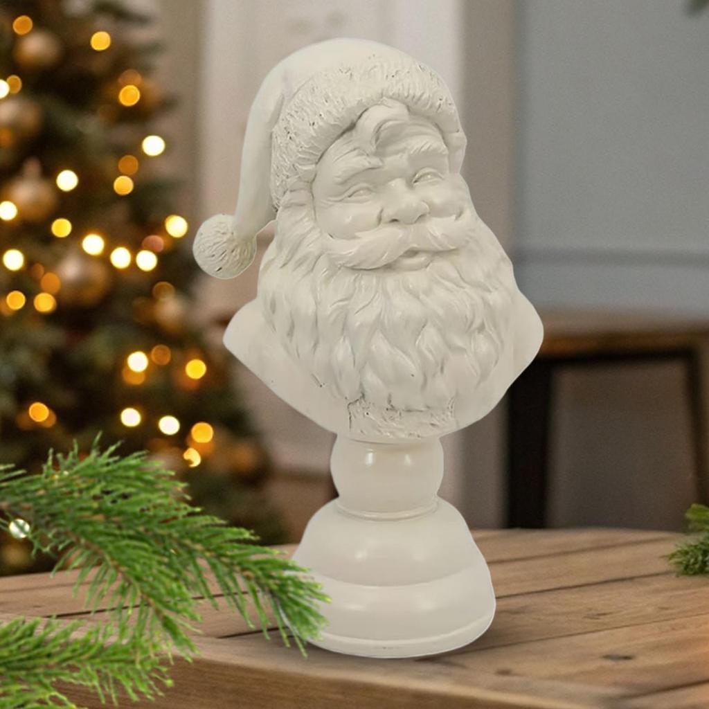 Christmas Statue Home Decor Resin Santa Claus Ornaments Half Body Figurine Statue for Home Dorm Bedroom Desktop Decorations