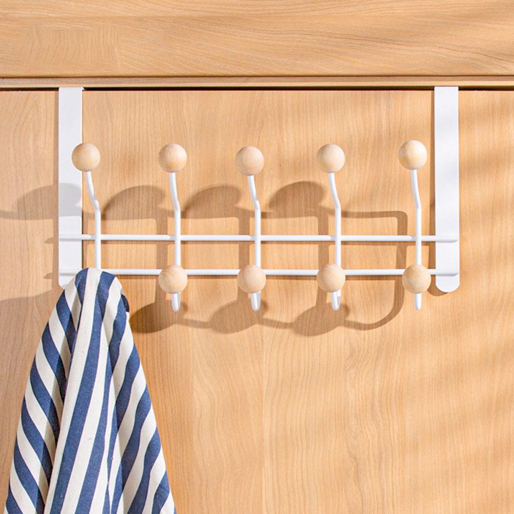 White Iron Simple Behind The Door Hanging Type Scarf Hanger Towel Shelf Door Hooks Storage Hooks