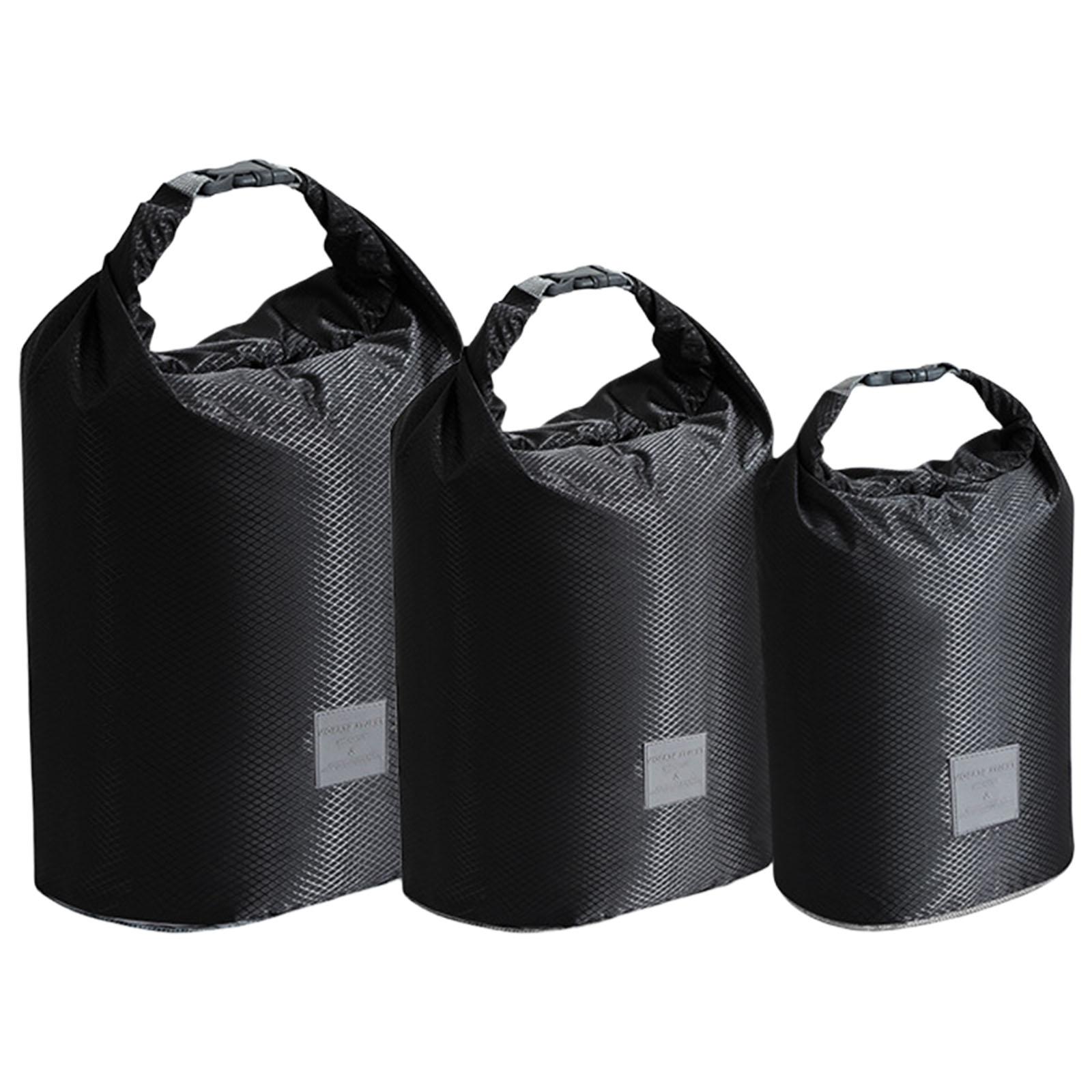 

Set of 3 Portable Waterproof Dry Sacks Home Accessory Convenient for Outdoor Activities Camping and Travel Casual Use чёрный