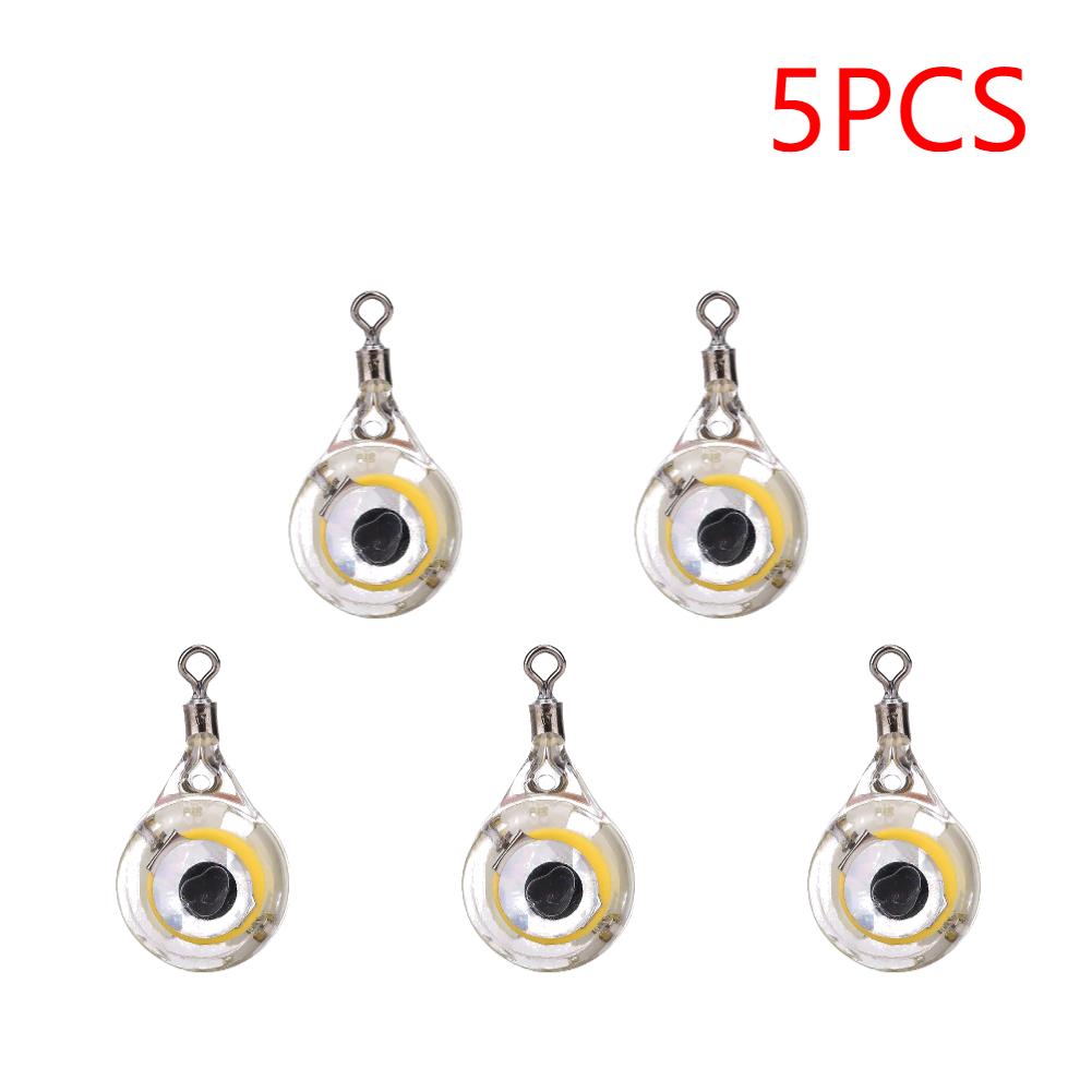 1-5PCS Mini Fishing Lure Light LED Deep Drop Underwater Eye Shape Fishing squids Fishing Bait Luminous Lure for Attracting Fish